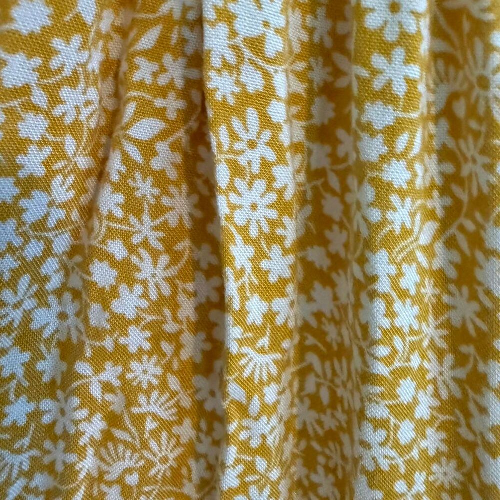 Hollister Marigold Yellow Floral Mini Dress Size M Cottagecore Lace Up - Picture 4 of 5